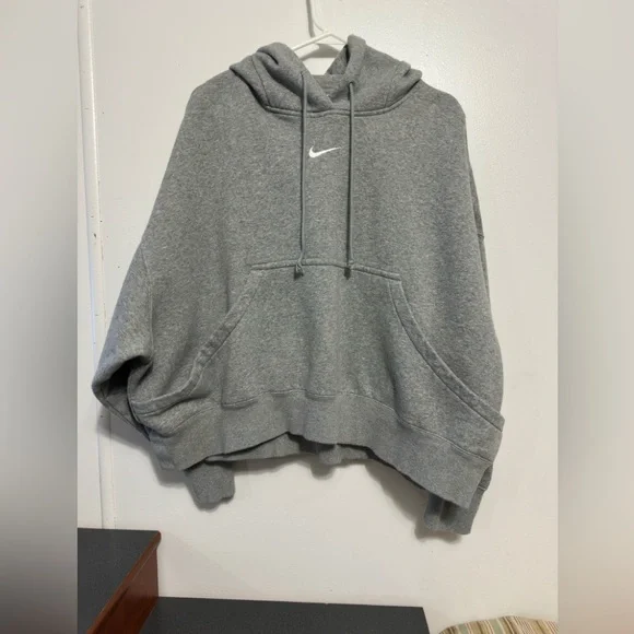 Nike Women's Phoenix Fleece oversized pullover Gray Hoodie - Picture 1 of 6